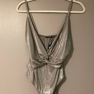 🔥⚡️NastyGal Silver Bodysuit⚡️🔥